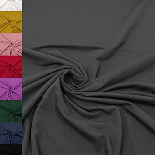 MAGAM-Stoffe Elias Sweatstoff uni innen angeraut und weich Meterware ab 50cm (29. Dunkelgrau)