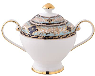 Sucrier Récipient Vintage Bone China Sucrier Récipient Boîte De Bonbons Crémier En Porcelaine Europe Pot De Sucre En Céramique Pot De Miel Thé Cuisine Outil Bols De Stockage De Sucre Bocaux à épices