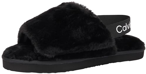 Calvin Klein Damen Home Velcro Surfaces YW0YW01158 Hausschuhe, Schwarz (Black/Bright White), 37 EU