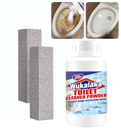 WUKALAKA Pumice Stone for Toilet Cleaning Bowl Stick, Pumice Stone Toilet Bowl Clean Brush, Powerfully Cleans Hard Water Rings, Suitable for Cleaning Toilet, Bathroom