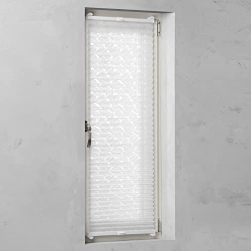 Plissee Fein - Lichtdurchlässig - Blatt - 90 x 130 - Ohne Bohren - Klemmfix