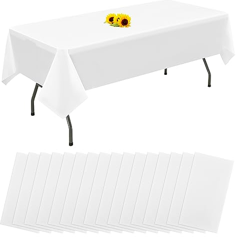 YMHPRIDE Lot de 10 nappes Rondes jetables en Plastique pour Tables Rondes, 152 x 152 cm, pour fêtes en Plein air, Anniversaires, Mariages, barbecues, fêtes prénuptiales, fêtes prénatales