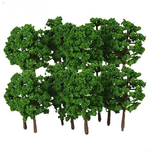 HEIBTENY Lot de 40 arbres miniatures miniatures 7 cm, modèle de paysage à l'échelle Ho Diorama, arbres miniatures architecturaux pour modélisme ferroviaire vert naturel pour bricolage modélisme train