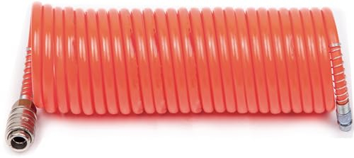 FIAC Spiralschlauch für Druckluft, komplett mit universellen Anschlüssen. Außendurchmesser 8 mm, innen 6 mm, Länge 10 Meter