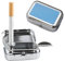 VOVCIG 2 Stück Taschenaschenbecher Geruchsdicht Aschenbecher Mit Deckel Reiseaschenbecher Mini Tragbarer Ashtray Mit Zigarettenablage Quadratischer Metall Aschenbecher (2 x Blau)