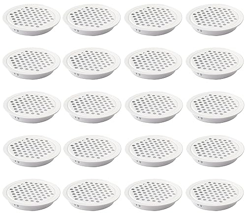 gotyou 20 Piezas Rejilla de Ventilación Redonda, Agujero de Ventilación, Malla Agujero Redondo Rejilla de Ventilación, Rejillas de ventilación de cubierta de escape redondas