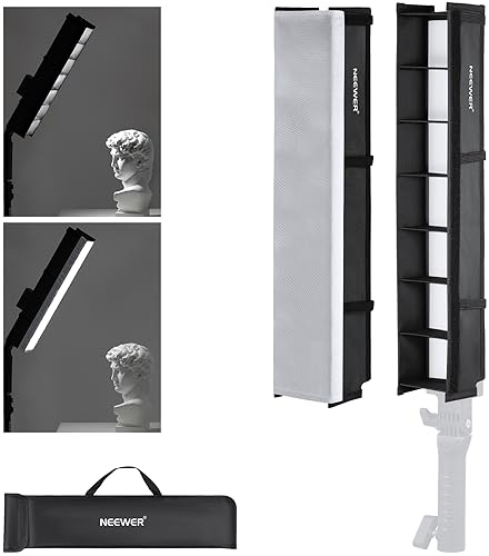 NEEWER Röhrenlichtgitter Softbox Diffusor,Wabengitter Streifen Softbox für BH20B LED Lichtstab, 2er Pack, Touch Verschlüssen für Live Stream YouTube TikTok Portrait Produktfotos, NS2S