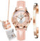 OLEVS Uhren, die Geschenke für Frauen, Uhren-Halskette, Armband-Set, 3-teilig, für Mutter, Frau, Freundin, G5539 - 3-teiliges Set - rosa Leder, Klassisch
