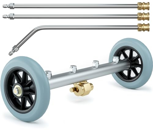 Nettoyeur haute pression de 40,6 cm, balai à eau de lavage puissant, pulvérisateur robuste pour nettoyage sous voiture, 1500-4000 psi, nettoyage de la boue, du sel, de la crasse, de la saleté, 3