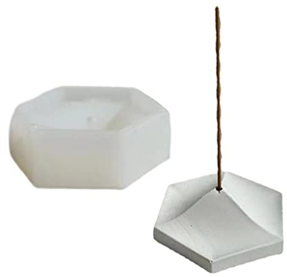 Sechseckige Zement Räucherstäbchen Einsatzschale Silikonformen Für DIY Gips Beton Aromatherapie Yoga Räucherstäbchenhalter Räucherstäbchenhalter Form