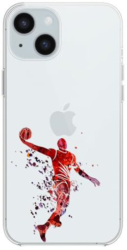 Blingy's Schutzhülle für iPhone 15, cooler künstlerischer Basketball-Stil, lustiges Sport-Design, transparent, weich, TPU, Schutzhülle, kompatibel mit iPhone 15, 15,5 cm (6,1 Zoll) (Basketball Dunk)