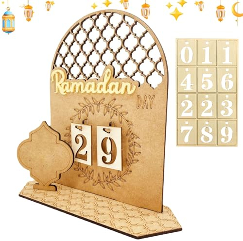 Ramadan Kalender, Eid Mubarak Kalender, Ramadan Deko Countdown Kalender, Holz Ramadankalender Kinder, Eid Mubarak Adventskalender, DIY Ramadan Dekoration Aus Holz für Zuhause Ramadan Geschenke