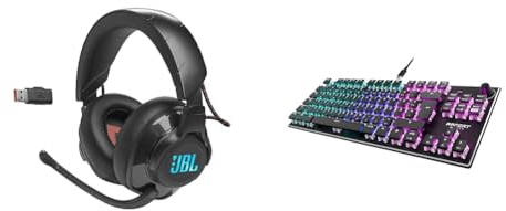 JBL Quantum 610 Over-Ear Gaming Kopfhörer & Roccat Vulcan TKL -Kompakte Mechanische RGB Gaming Tastatur