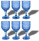 ARCA, Set 6 Calici in Vetro Colorato Cherry Blossom, Blu, 340 ml