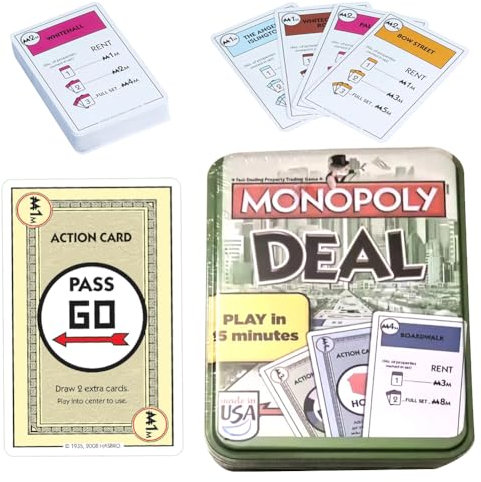 Brettspiele Monopolly-Deal Kartenspiel Schnelles Spiel Monopoly-Deal Kartenspiel für Kinder und Familien mit 110 Karten Familien Spielablauf, ab 8Jahren(B)