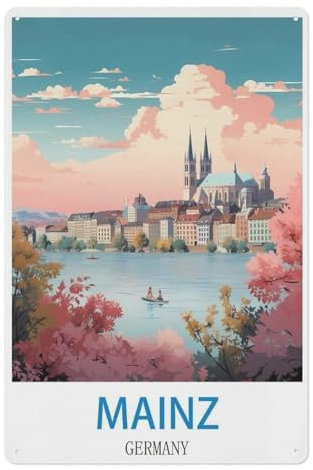 PGCKSK Mainz Deutschland,Vintage-Metall-Blechschild für Zuhause, Café, Büro, Wandkunst, Metall-Poster, Garage, Dekoration, Männerhöhle, Schild, inspirierendes Zitat(20x30cm 8x12 inch-Y16