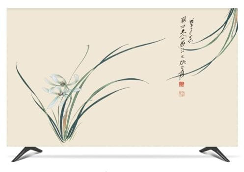 Yoeoefuo 42 - 85 Tv Abdeckung Schutzhülle TV/PC Abdeckung Bildschirmschutz Staubschutz Anti-Kratz Fernseher Schutz Cover Polyestersoff Art Printing TV Slipcover(Stil 1,42-50in)