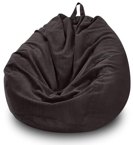 Sitzsack Stuhl Abdeckung (keine Füllung), Gefüllte Tier Lagerung Sitzsack Stuhl Abdeckung, Cord stopfbar Sitzsack Haustiere Hunde/Katzen Lazy Beds für die Organisation von Plüschtieren（dunkelgrau）