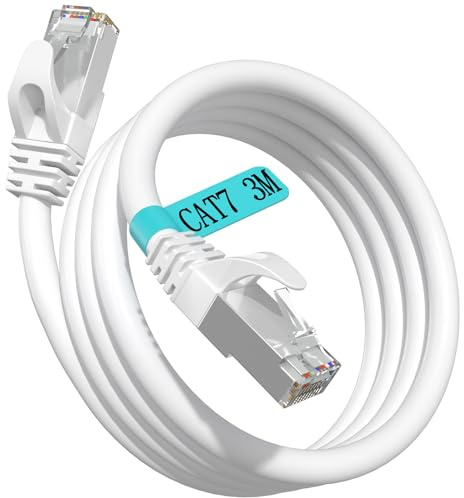 Soibke Câble Ethernet Cat 7 3 m, 5 m, 10 m, 15 m, 20 m, 30 m, 40 m, 50 m, 100 m, 150 m. (3,05 m)