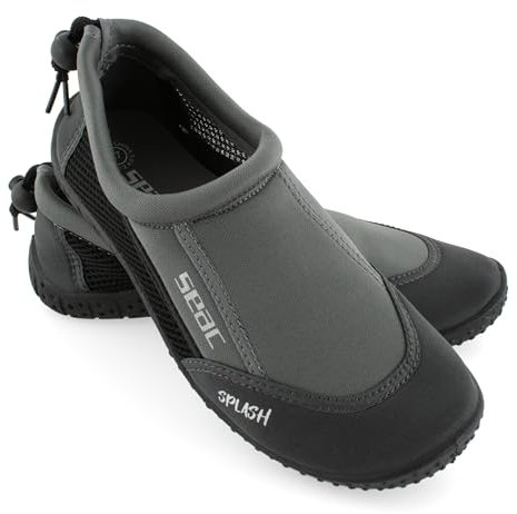 SEAC Splash, Strandschuhe für Erwachsene und Kinder, schnell trocknend, Schuhe für Meer, Strand und Pool, grau/schwarz, 36