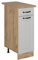 Vicco Küchenunterschrank R-Line, Schubladenschrank für die Küche, Weiß Landhaus, 30 cm, AP Eiche