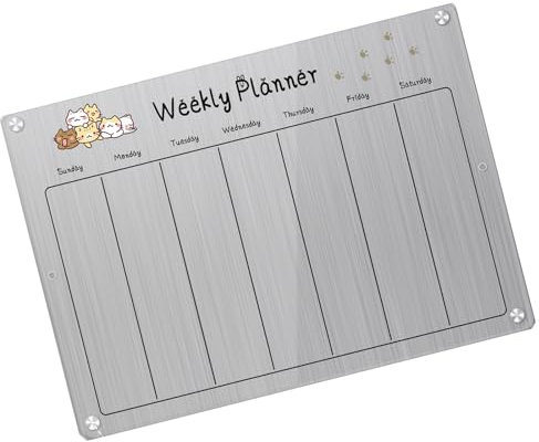 Fazvncv Calendario magnético de acrílico transparente para nevera, calendario semanal y mensual, pizarra magnética borrable para nevera