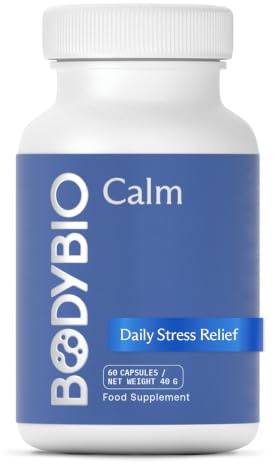 BodyBio Calm - Natural Stress Relief Blend for Relaxation & Mental Focus | Non - Drowsy Natural Blend of Rhodiola, Glycine & Phosphatidylserine