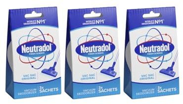 Neutradol Vac Sacs Vacuum Deodoriser, 6 x 3 Vac Sacs | Place in Vacuum Cleaner Bags & Dust Bags, Original, Hoover Bag Freshener