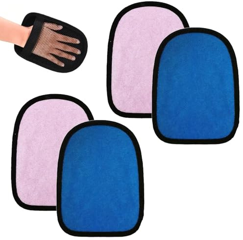 SYEYCW 4 Pcs Sand Remover for Beach, Reusable Sand Mitt for Beach, Remover Mitt for Children, Adults, Clean Body Wipe Gloves, Accessories for Holiday Essentials, for Vacation, Garden, Camping