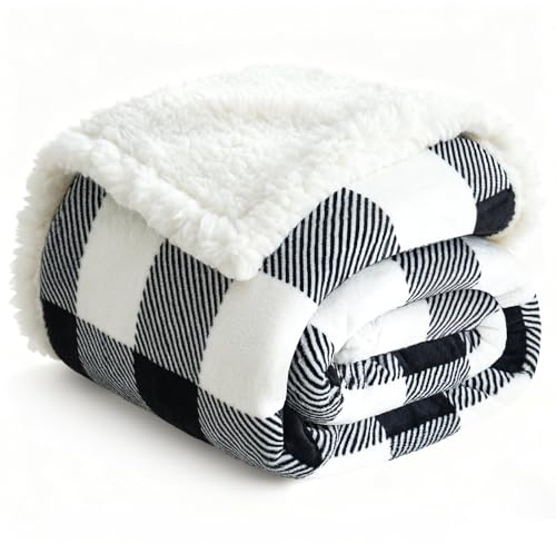 Blanket for Women, Flannel Cozy Soft Blanket for Bed Fleece (Black, 80*90)