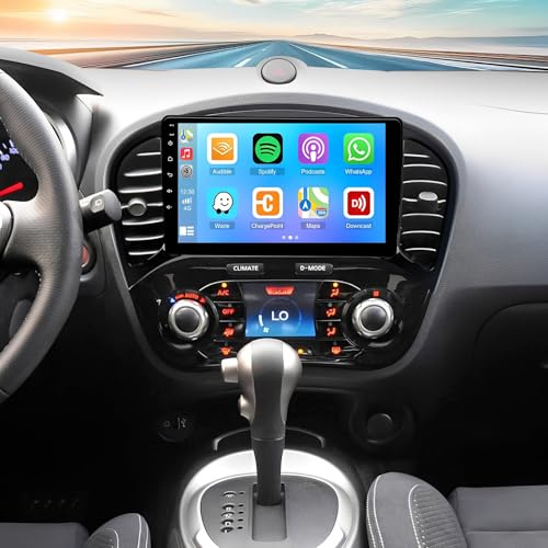9 inch Android 15 Car Stereo for Nissan Juke 2010-2014, 4+64GB Touch Screen Display Radio Multimedia Player Head Unit with Carplay Android Auto GPS Navigation Bluetooth WiFi FM RDS DPS DAB SWC