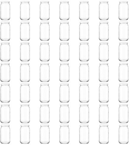Vitrea 50x Einmachgläser 900 ml - mit Deckel Weiß TO 82 - leere Gläser zum befüllen mit Schraubdeckel - Sturzgläser, Schraubgläser, Marmeladengläser Set - 50 Stück