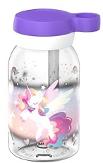 Mepal - Trinkflasche mit Trinkhalm Campus - Drehverschluss mit Grifföffnung - Hygienischer Verschluss - Trinkflasche mit strohhalm - Auslaufsicher und Spülmaschinengeeignet - 450 ml - Unicorn Glow