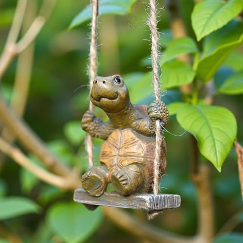 GZWY Schildkröte Figuren Gartendeko für Draußen Wetterfest, Frühlingsdeko Schildkröte Dekofigur, Gartenfiguren Schildkröten Deko für Garten Balkon Terrasse Gartenteich Teichdeko Geschenk (A)