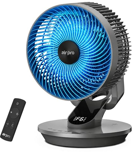 Air Pro 10 Desk Fan SmartVoice™ & Remote Control 3D Oscillation Fan 12 HR Timer, Quiet Copper Motor Air Cooling & Circulator Table Fan - Small Fan with 6 Speeds Mini Desktop Fan Office Home Bedroom