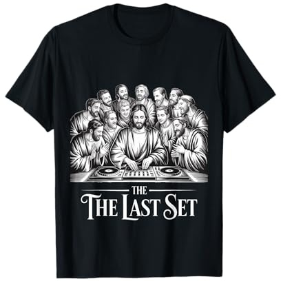 Das letzte Set Jesus DJ Lustige christliche Parodie Faith Techno T-Shirt