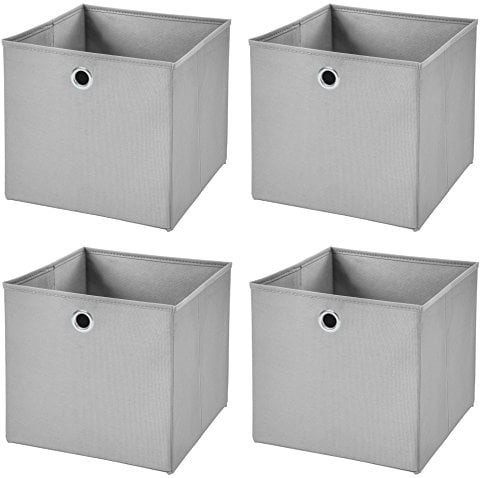 StickandShine 4er Set Hellgrau Faltbox 32 x 32 x 32 cm Aufbewahrungsbox faltbar