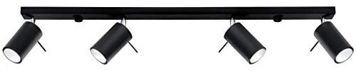 SOLLUX lighting Deckenlampe Deckenleuchte Deckenstrahler Stahl 4 Flammig Schwarz RING