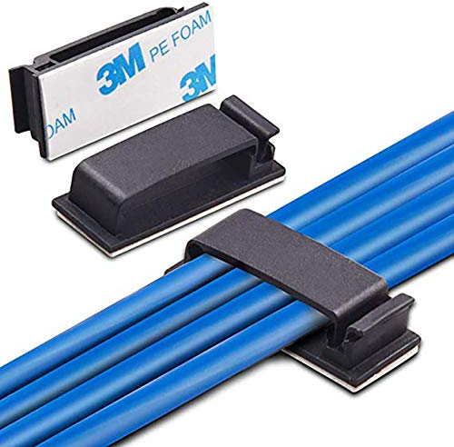 Magiin 50 Stück Selbstklebend Kabelclips Kabelhalter, Kabelbefestigung Drahthalter Kabelschellen Kabelklemme Kabelmanagement für Home Office und Auto