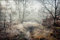 Muralo Fototapete Wald im Nebel 270 x 405 cm Vlies Tapete Wandtapeten Bäume Herbst Wiese Wohnzimmer Schlafzimmer Moderne Wandbilder XXL Landschaft Panorama Wand Dekoration