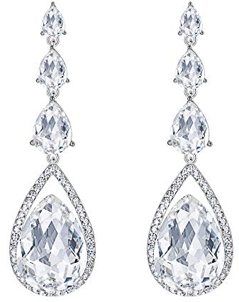 Clearine Damen Ohrringe Fashion Mehrreihig Hochzeit Braut Tropfen Chandelier Dangle Pierced Ohrringe Klar
