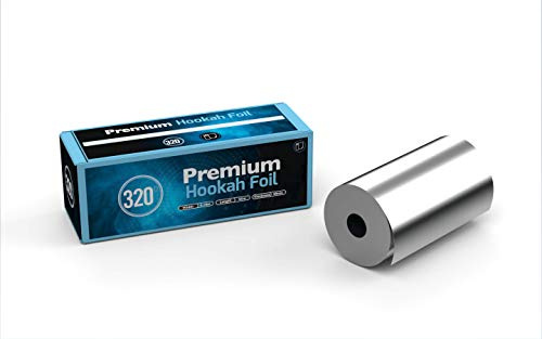 320º Papel de aluminio de para shisha, rollos extragruesos, 180 mm de ancho, 25 m de largo, 40 micras de grosor, sin nicotina