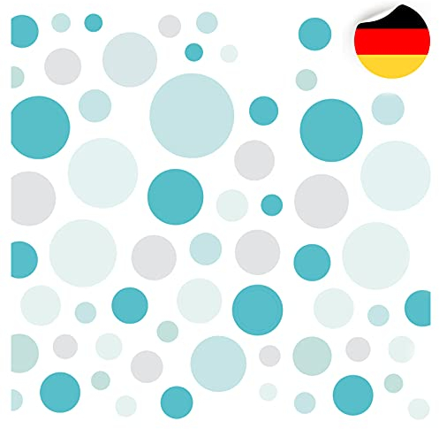 Little Deco 172 Kreise Wandtattoo Kinderzimmer Punkte Wandsticker Set Aufkleber Wanddeko Spielzimmer Babyzimmer Kinder Schlafen Türkis Grau Mint DL608