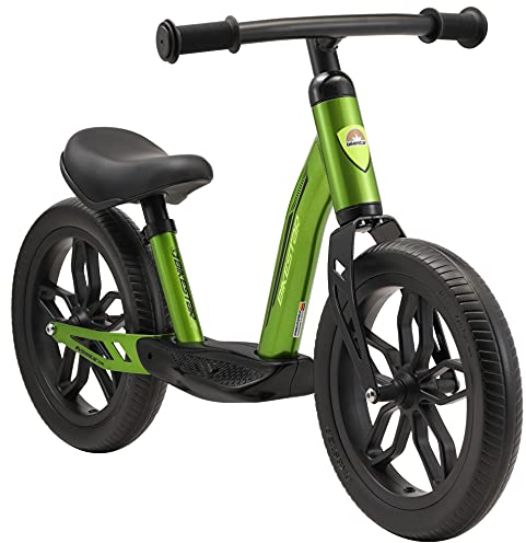 BIKESTAR Extra leichtes Kinder Laufrad mit Trittbrett für Jungen, Mädchen ab 3-4 Jahre | 12 Zoll Lauflernrad Eco Classic | Grün