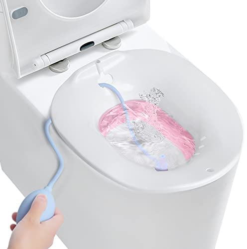 Bains de siège pliable pour siège de toilette avec chasse d'eau, bidet portable pour hémorroïdes, soins post-partum, traitement du périnée, siège à vapeur Yoni adapté aux toilettes standard