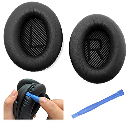 Premium Ersatz-Ohrpolster für Bose QuietComfort QC35, Quiet Comfort QC 35 II Ohrmuschel – Bose Kopfhörer Ersatzteile – Grau/Schwarz