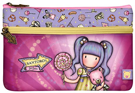 Santoro 1128GJ02 Gorjuss Fairground Federmäppchen, flach, 23,4 x 15,5 x 1,5 cm, Rose
