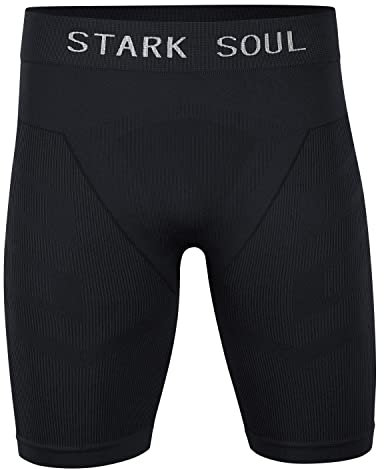 STARK SOUL Unterziehhose, Funktionshosen -WARM UP-, Herren Sport Shorts, Seamless, schwarz, S-M