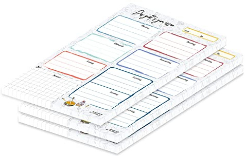PRICARO Essensplaner Doodles, A5, 3 Stück