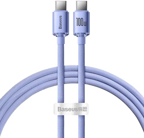 Baseus Câble USB-C vers USB-C Crystal Shine, 100W, 1.2m - Violet